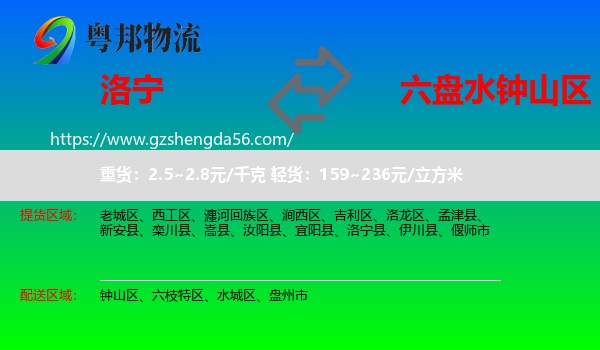 洛宁县到钟山区物流专线