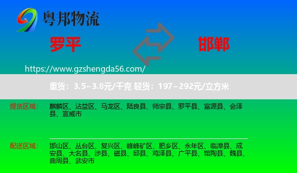 罗平县到邯郸物流专线