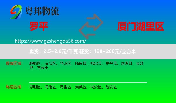 罗平县到湖里区物流专线