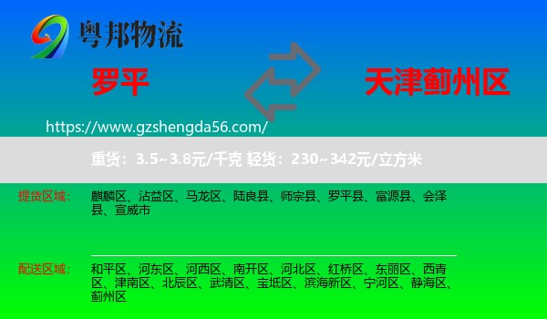 罗平县到蓟州区物流专线