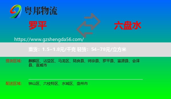 罗平县到六盘水物流专线