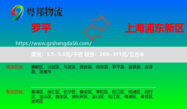 罗平县到浦东新区物流专线
