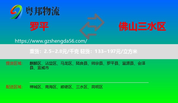 罗平县到三水区物流专线
