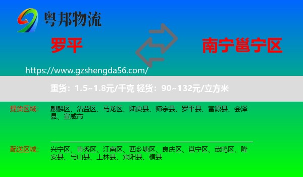 罗平县到邕宁区物流专线