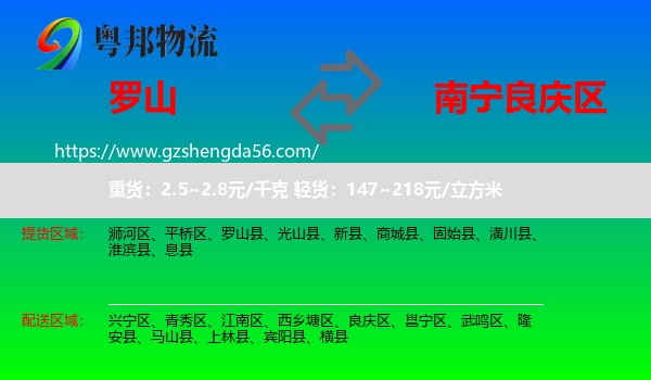 罗山县到良庆区物流专线