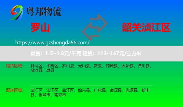 罗山县到浈江区物流专线
