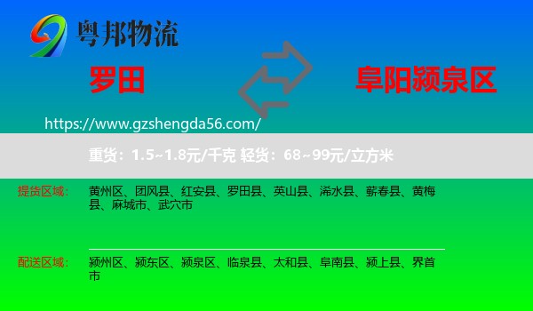 罗田县到颍泉区物流专线