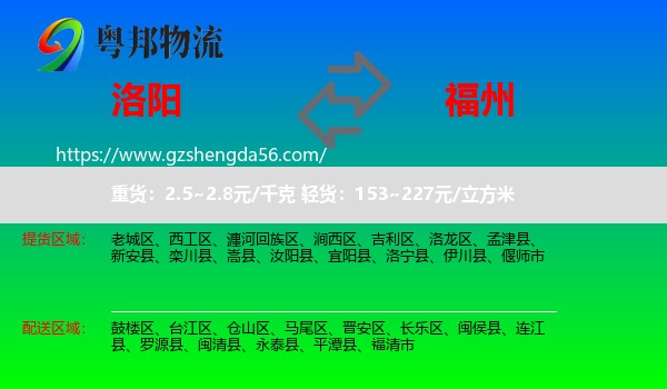 洛阳到福州专线