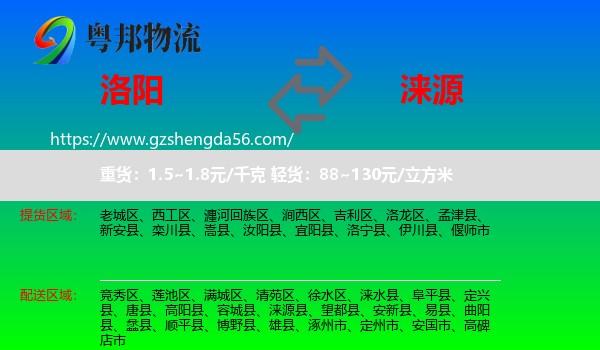 洛阳到涞源县物流专线