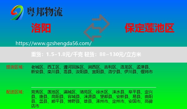 洛阳到莲池区物流专线