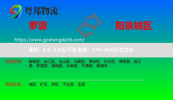 罗源县到城区物流专线