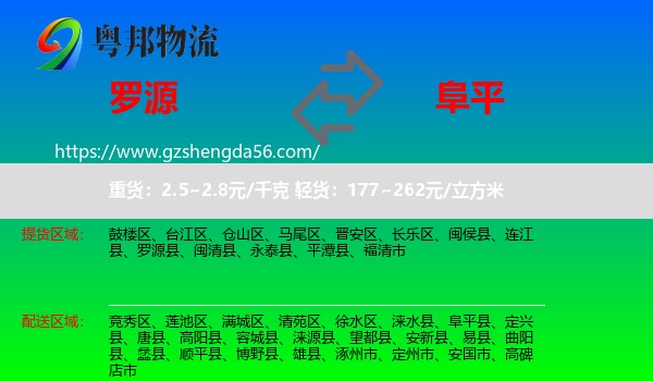 罗源县到阜平县物流专线