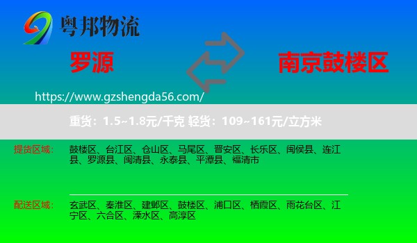 罗源县到鼓楼区物流专线