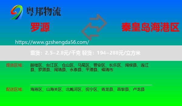 罗源县到海港区物流专线