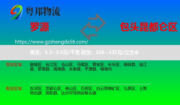 罗源县到昆都仑区物流专线
