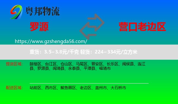 罗源县到老边区物流专线