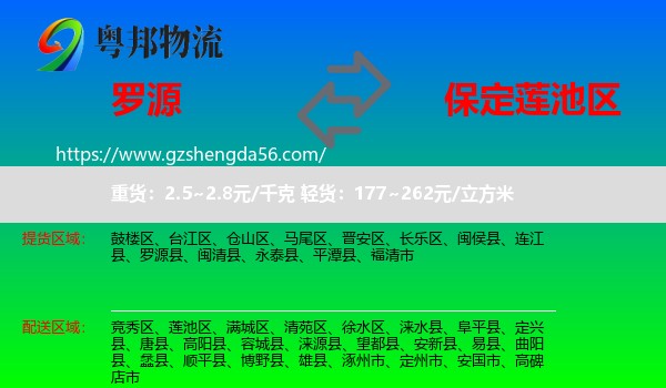 罗源县到莲池区物流专线