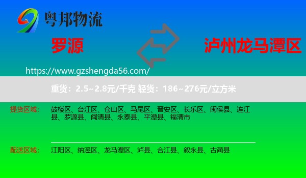 罗源县到龙马潭区物流专线