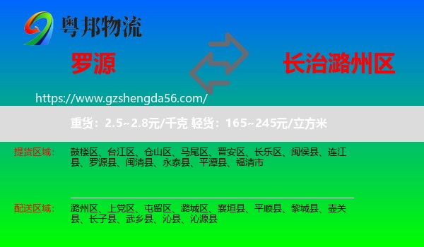 罗源县到潞州区物流专线