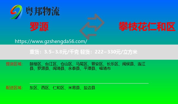 罗源县到仁和区物流专线