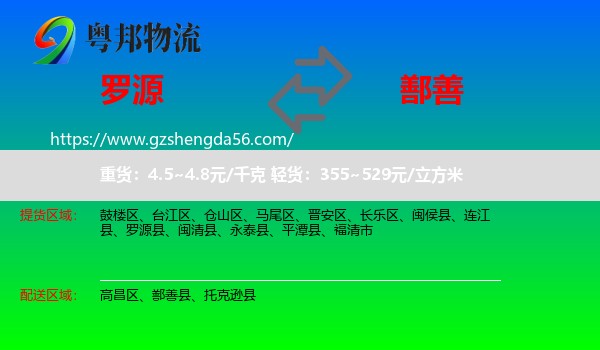 罗源县到鄯善县物流专线