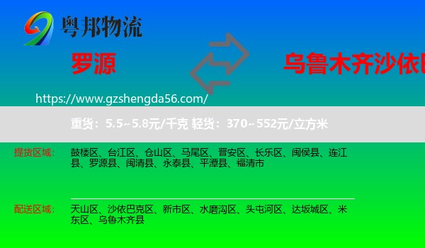 罗源县到沙依巴克区物流专线