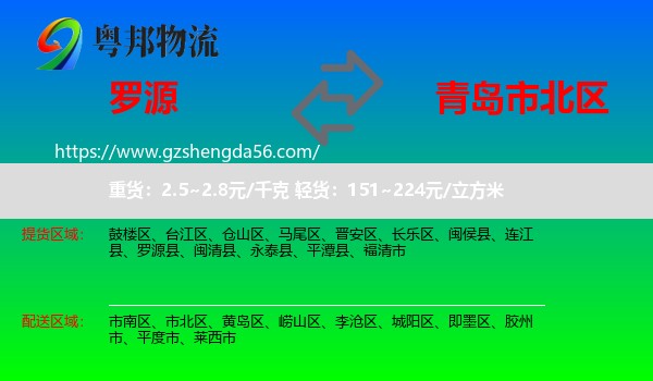 罗源县到市北区物流专线