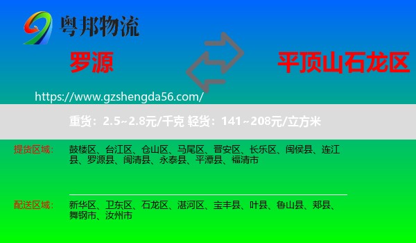 罗源县到石龙区物流专线