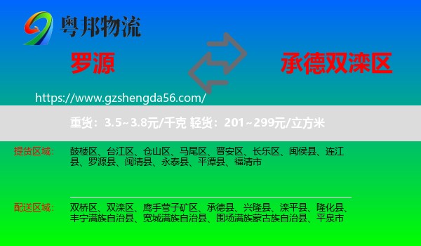罗源县到双滦区物流专线