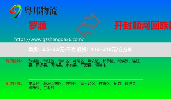 罗源县到顺河回族区物流专线