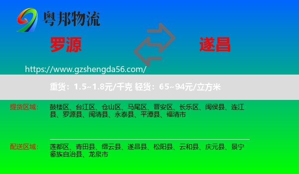罗源县到遂昌县物流专线