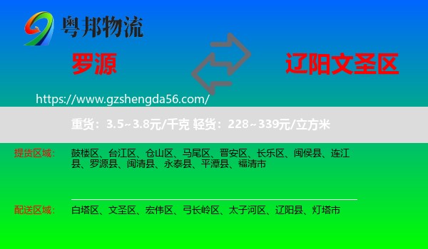 罗源县到文圣区物流专线