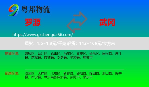 罗源县到武冈市物流专线