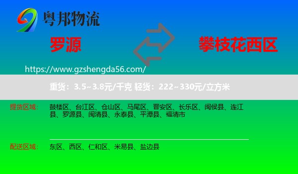 罗源县到西区物流专线