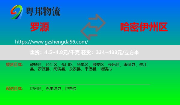 罗源县到伊州区物流专线