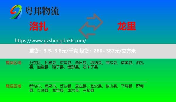 洛扎县到龙里县物流专线