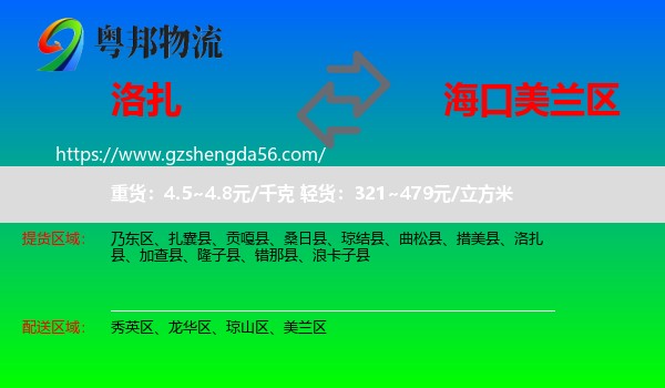 洛扎县到美兰区物流专线