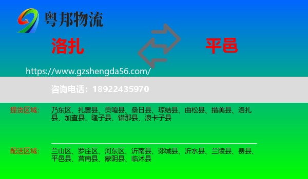 洛扎县到平邑县物流专线