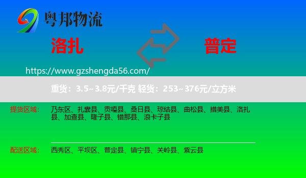 洛扎县到普定县物流专线
