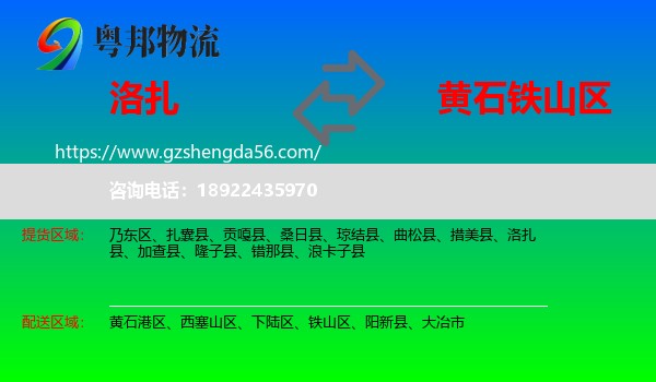 洛扎县到铁山区物流专线