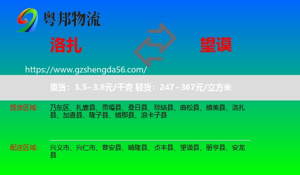 洛扎县到望谟县物流专线