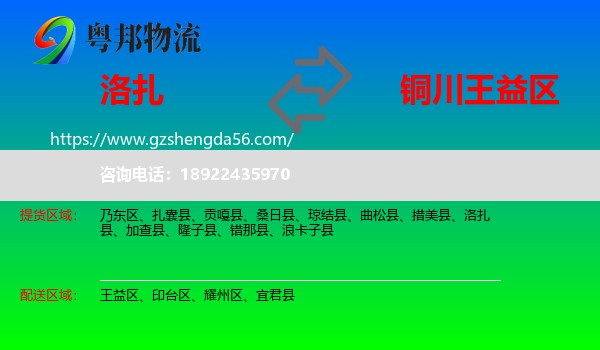洛扎县到王益区物流专线