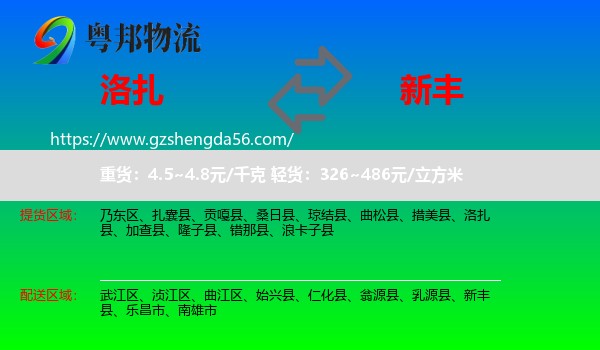 洛扎县到新丰县物流专线