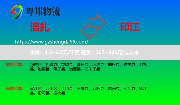 洛扎县到印江县物流专线