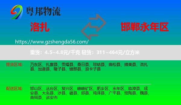 洛扎县到永年区物流专线