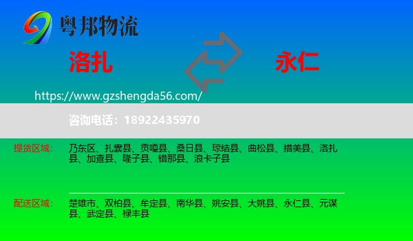 洛扎县到永仁县物流专线