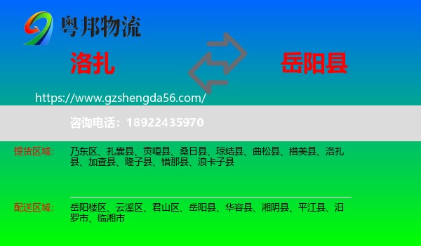 洛扎县到岳阳县物流专线