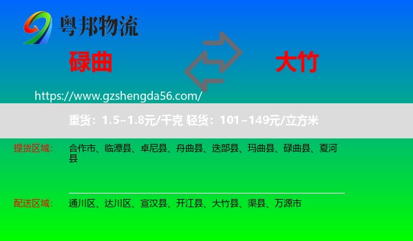 碌曲县到大竹县物流专线