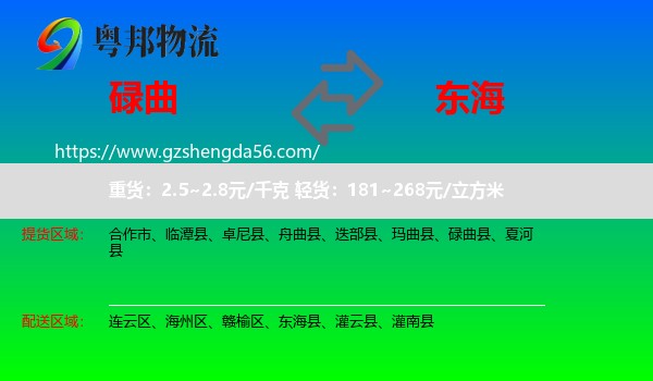 碌曲县到东海县物流专线