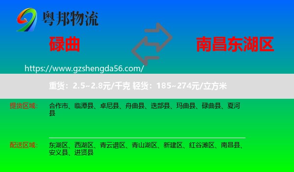 碌曲县到东湖区物流专线